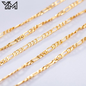 Ensemble de colliers chaîne Figaro <span class=keywords><strong>plaqué</strong></span> <span class=keywords><strong>or</strong></span> 18 carats YM, chaînes en alliage de laiton multi-tailles pour hommes et femmes, vente en gros - Product Image 4