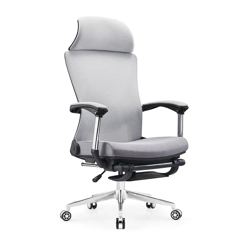 High Quality Gray Mesh Office Furniture High Back Ergonomic Recliner Foot Rest Office Chairs