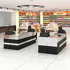 Ensemble <span class=keywords><strong>complet</strong></span> <span class=keywords><strong>de</strong></span> comptoir <span class=keywords><strong>de</strong></span> caisse en acier inoxydable Hongbai pour supermarché, épicerie, bar, paiement intégré - Product Image 3