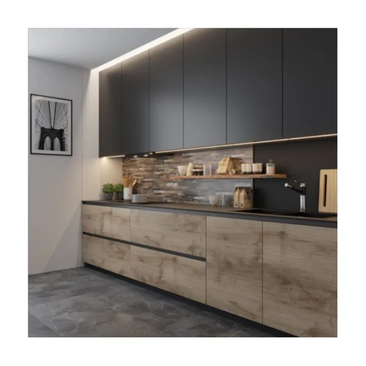 Avustralya özelleştirmek kiler mutfak oturma odası katı ahşap mutfak dolabı 2pac boya mobilya dolap ada dolap tasarımı