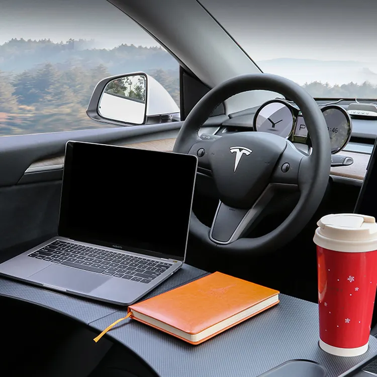 कार के स्टीयरिंग व्हील के लिए डेस्क टेस्ला मॉडल वाई 3 एनआईओ के लिए लैपटॉप खाने खाद्य ट्रे मेज