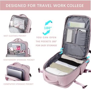 กระเป๋าเป้สะพายหลังใส่แล็ปท็อปยีนส์แบบยูนิเซ็กซ์ 17 นิ้ว สำหรับใช้งานทั่วไป เดินทาง ทำงาน เดินป่า ธุรกิจ ได้รับการรับรองจากสายการบิน ปิดด้วยซิป (สีกากี) - Product Image 5