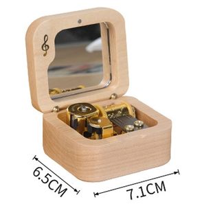 Wooden <b>Music</b> <b>Box</b> Heart Shaped Square Black Walnut Gift For Friends Custom Logo - Product Image 4