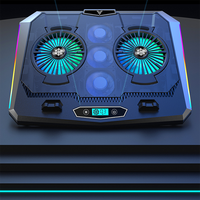 Refroidisseur d'ordinateur portable de jeu LEIZUN LZ-D10 populaire de 17 pouces, ventilateur double cœur, écran numérique, port Type-C, refroidissement par air, 40 dB, support réglable