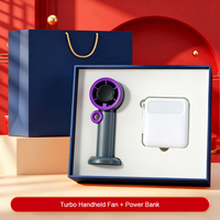 Ventilateur de refroidissement portable Turbo et batterie externe 2-en-1, coffret cadeau, conception rechargeable pour les voyages, les urgences et les cadeaux d'entreprise