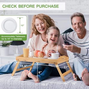 Bandeja de cama de bambú para desayuno, bandeja decorativa para <span class=keywords><strong>TV</strong></span>, mesa plegable, bandeja para servir Pizza, venta al por mayor - Product Image 3