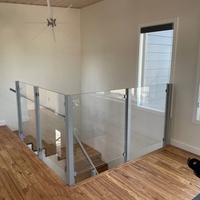 Balustrade en verre sans cadre en acier inoxydable moderne personnalisable avec verre trempé pour escaliers, balcon et jardin