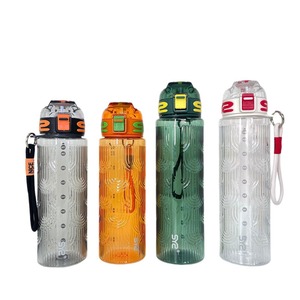 Plastic Cup 1000Ml Corrugated Portable Sports Water Bottle With Strap Reusable For Outdoor Fitness Student Use - Product Image 5