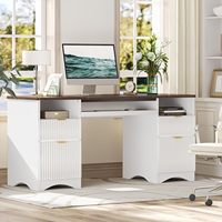 Meuble de bureau moderne Bestier 59 pouces avec plateau pour clavier et 4 tiroirs, dont un tiroir à dossiers