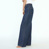 MYST&ZA Vêtements pour Femmes 2024 Automne et Hiver Nouvelle Mode Jean Décontracté Asymétrique Taille Haute Ample Passe-Partout 8197232