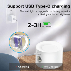 Bulk 360 °   Lampe murale LED rotative rechargeable à intensité variable tactile magnétique pour lecture, vente en gros pour <span class=keywords><strong>chambre</strong></span> et salon - Product Image 5