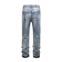 Pantalons streetwear personnalisés avec logo brodé, jeans vintage empilés, coupe droite, jeans pour hommes