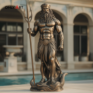 Statua di Zeus Antico a Grandezza Naturale Fatta a Mano, Scultura di Poseidone Personalizzata, Statua della Mitologia <span class=keywords><strong>Greca</strong></span>, Statua <span class=keywords><strong>Classica</strong></span> del Dio Poseidone - Product Image 6