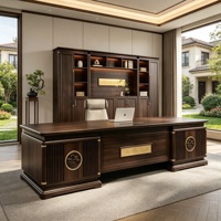 LBZ-310X Nouvelle commode de style chinois en bois massif Wujin, structure à tenons et mortaises, bureau de direction, laiton de luxe léger