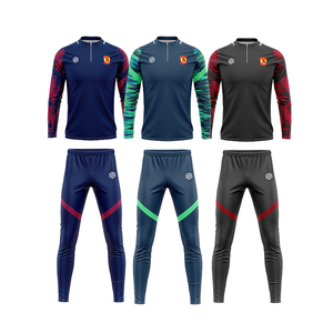 بدلة رياضية شتوية للتدريب على كرة القدم بتصميم سحاب ربع، أطقم ملابس إحماء بتسامي عالي الجودة وشعار OEM، الأكثر مبيعًا - Product Image 1