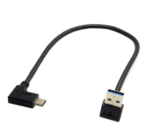 <span class=keywords><strong>สาย</strong></span>เคเบิลข้อมูล USB 3.1 USB-C แบบพลิกกลับได้ มุมขวา 90 องศา สำหรับแท็บเล็ตและโทรศัพท์มือถือ (30 ซม.) - Product Image 1