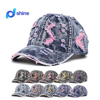 Casquette de baseball en denim délavé avec logo personnalisé, style vintage, protection solaire, visière souple, décontractée, pour homme