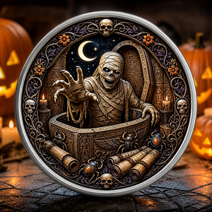 Colección de Monedas de Cobre Estampadas de Halloween, Regalo para Amantes del Gótico, Decoración Espeluznante con Temática de Brujas, Esqueletos, Calabazas y Cementerios - Product Image 6