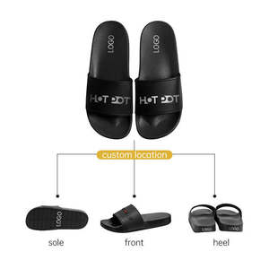 Sandales plates d'été et d'hiver pour hommes, légères, avec amorti, dessus en PU imprimé, bout ouvert, sangle en toile, style babouche - Product Image 4