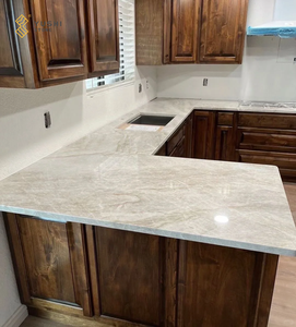 Кварцитовые плиты YUSHI Brazilian Light Creamy Grey <span class=keywords><strong>Taj</strong></span> <span class=keywords><strong>Mahal</strong></span> для кухонных столешниц и декоративной отделки стен - Product Image 4