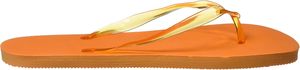 Vente en gros de tongs d'été en peluche recyclables, pas chères, pour mariage, noires et oranges, avec logo personnalisé, dessus en EVA - Product Image 6