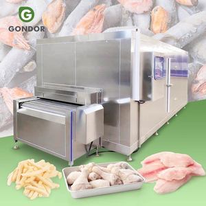 IQF tôm lỏng xoắn ốc Dâu Tây Đường hầm Nitơ thiết bị Blast Máy làm lạnh Tủ đông dòng hoàn chỉnh cho shocs - Product Image 1