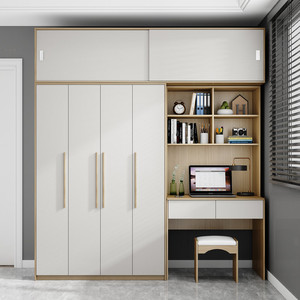 Armario de madera de una pieza con diseño personalizado, armario <span class=keywords><strong>plegable</strong></span> de tela multicapa, librería de escritorio para tocador de dormitorio - Product Image 1