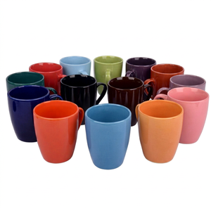 Ensemble de tasses en céramique colorées au design moderne avec poignée empilable pour la maison et les fêtes - Product Image 6