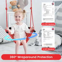 ROPECUBE Balançoire en corde tressée à la main en forme de U, cordes en polyester réglables, capacité de charge de 150 kg, respirante, anti-collision, pour l'intérieur et l'extérieur