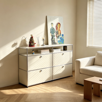 Meuble de rangement modulaire en acier inoxydable de luxe léger, combinaison de meubles de salon et de chambre à coucher, en promotion