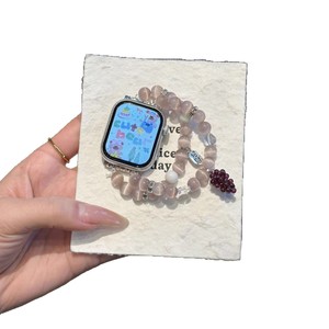 <span class=keywords><strong>Bracelet</strong></span> en verre cristal œil-de-chat pour femmes, compatible avec les montres Series 10 et IWatch 11, avec <span class=keywords><strong>bracelet</strong></span> de 14 mm et <span class=keywords><strong>boucle</strong></span> à anneau <span class=keywords><strong>unique</strong></span> - Product Image 5