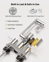 Robinet de filtration d'eau en chrome SUS304 1440 °   Filtre à eau pour robinet avec aérateur pivotant pour usage domestique
