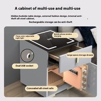 Nouveau coffre-fort maison Table de chevet chargeur tout acier bureau classeur petit tiroir Table de chevet intégré Smart table de chevet coffre-fort