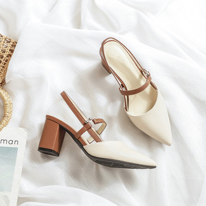 Sandalias de tacón de verano para <span class=keywords><strong>mujer</strong></span>, a la moda, estilo cyber celebrity, con tacón grueso y talón descubierto, para comercio exterior. - Product Image 3