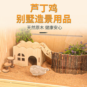 Casa de Juguete de Madera para Pollos con Escalera y Valla para Mascotas Pequeñas, Decoración - Product Image 1