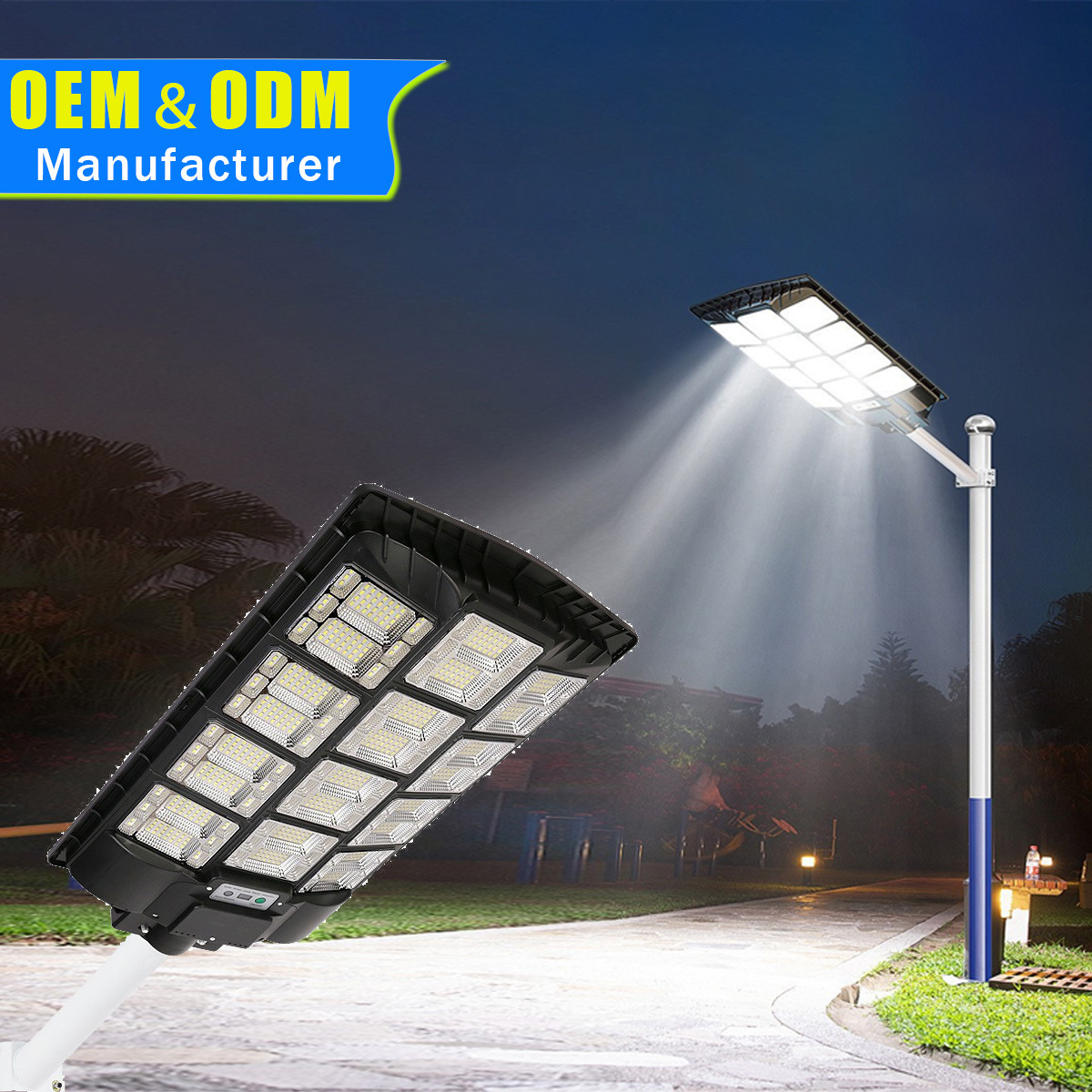 LumaNaga Wholesale OEM Outdoor Road Lighting Ip65 Waterproof 500w 1000w ABS All in One Integrated Led Solar Street Light