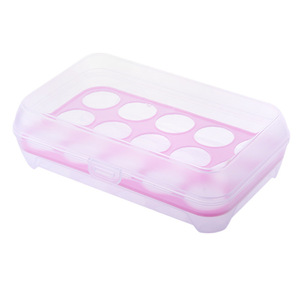 Egg <b>Storage</b> <b>Container</b> 15 Compartment Clip On Lid Kitchen Refrigerator Egg Organizer With Handle For Home Use - Product Image 4