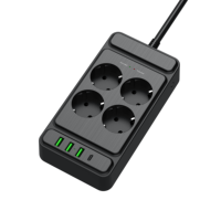 Prises de l'UE en gros de prix usine, prises 4AC avec charge USB-A et USB-C, multiprise de rallonge