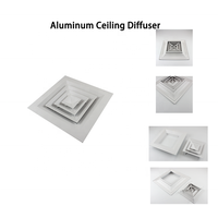 Grille de diffuseur d'air carrée de plafond à 4 voies en aluminium de système de climatisation