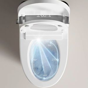 Toilettes automatiques intelligentes incluses Céramique montée au sol désodorisation automatique lavage instantané des hanches voix couvercle rabattable sans eau - Product Image 2