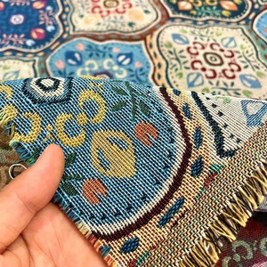 Schnell Anpassbares Design Marokkanischer Jacquard-Gewebter Wandteppich-Stoff mit Geometrischen Ethnischen Mustern Gobelin Retro Jacquard-Stoff - Product Image 4