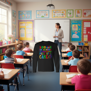 T-shirt à manches longues « 100 jours à l'école, c'est facile comme une promenade dans les rues », pour enseignants et étudiants - Product Image 3