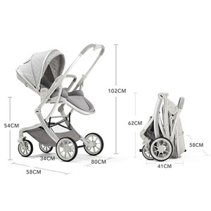 Nuevo cochecito de bebé plegable Carrito de cuatro ruedas Sistema de absorción de impactos en forma de cáscara de huevo - Product Image 1