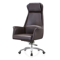 Meubles de bureau modernes, chaise de direction en cuir et bois à dossier haut, chaise de bureau de PDG, chaise de direction, chaise pivotante, chaises d'ordinateur