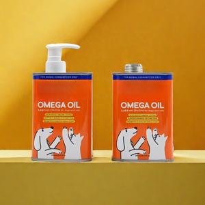 卸売 深海オキアミ魚油、250ml/500ml/1リットル 鉄缶入り、猫、犬、ペット用、ポンプヘッド付き、金属容器 - Product Image 1