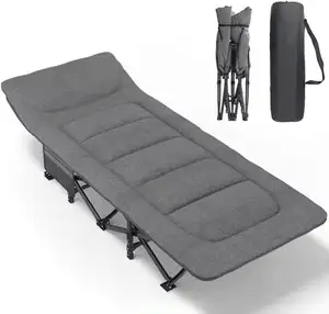 Haute qualité Camping lit lit extérieur Portable Chaise longue chaises bureau à domicile randonnée pliant lits de couchage avec matelas en mousse