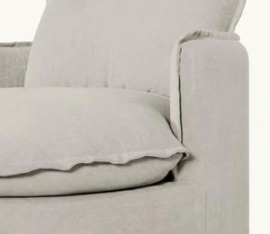Wabi-sabi Wind Cotton and Linen Round Sofa Fully Disassembled and Washed Balcony Vintage Fabric Single Sofa Lazy <b>Chair</b> Custom - Product Image 6