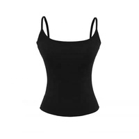 Débardeur Cami Uni à Col Carré pour Femme, Bretelles Fines, Coupe Slim, Sans Manches, Basique Quotidien, Vente en Gros