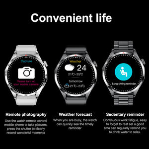 Gentleman GTS4 <span class=keywords><strong>Reloj</strong></span> <span class=keywords><strong>inteligente</strong></span> para hombres Monitoreo DE SALUD Llamadas HD 100 Diales personalizados Correas de metal de acero inoxidable Dirección Qibla - Product Image 4