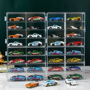 Hotwheels 1/64 스케일 성냥갑 다이 캐스트 자동차 디스플레이 케이스 4-pcs 장난감 자동차 스토리지 컨테이너